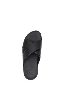Lulu Leather Cross Slides