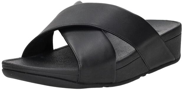 Lulu Leather Cross Slides - large