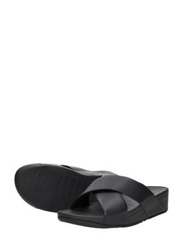Lulu Leather Cross Slides