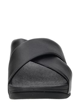 Lulu Leather Cross Slides